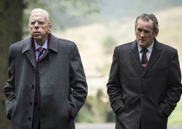 Colm Meaney (right) pictured in his role as Martin McGuinness alongside Timothy Spall, who plays Ian Paisley in The Journey