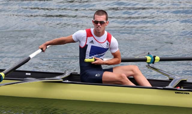 Richard Chambers pictured during the final of the Lightweight Four in the London 2012 Olympics at Eton Dorney.