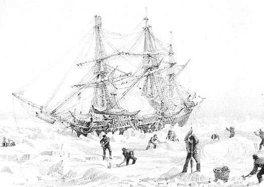 A harrowing depiction of survivors abandoning the icebound HMS Terror