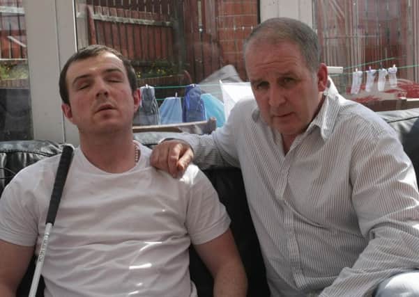 Sean Lynch pictured with his father Damien, at their Waterside home. Picture Derry Journal