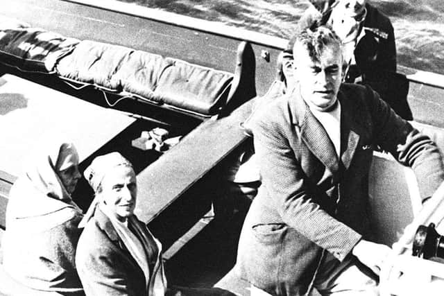 The Queens cousin, Lord Louis Mountbatten, pictured on board his boat Shadow V in Co Sligo in 1961