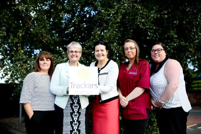 Pictured with MP for South Down Margaret Ritchie are members of the Trackars Healthcare team, from left, Tracey McLaughlin, Patricia Casement, MD, Danielle Mathers and Niamh Quinn