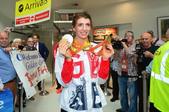 Paralympic hero Bethany Firth arrives home in Belfast. 
Picture By: Arthur Allison.