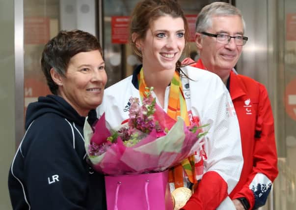 Bethany Firth arrives home