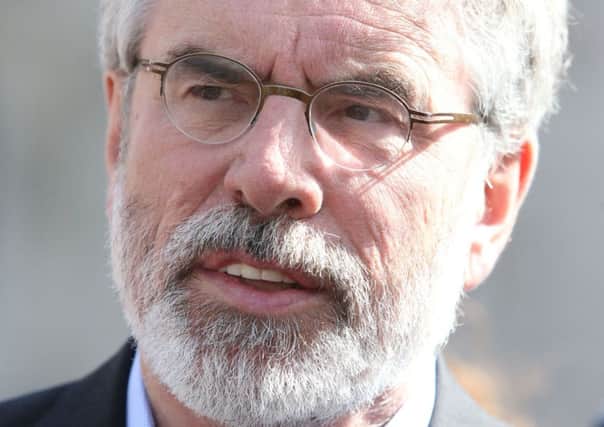 File photo dated 06/04/16 of Sinn Fein president Gerry Adams, who has denied sanctioning the murder of a British spy in the IRA. PRESS ASSOCIATION Photo. Issue date: Wednesday September 21, 2016. The allegation about the 2006 killing of Denis Donaldson was made by a man who claimed he was also a paid state agent in the IRA. See PA story ULSTER Adams. Photo credit should read: Brian Lawless/PA Wire