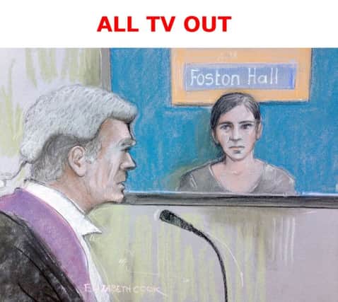 ALL TV OUT.

Court artist sketch by Elizabeth Cook of Lauren Jeska appearing by video link at Birmingham Crown Court, where she admitted the attempted murder of a British Athletics official and assaults on two other men who stepped in to help him. PRESS ASSOCIATION Photo. Picture date: Thursday September 22, 2016. Jeska pleaded guilty to attempting to kill former rugby player Ralph Knibbs, who was stabbed at the Alexander Stadium in Birmingham in March. See PA story COURTS Runner. Photo credit should read: Elizabeth Cook/PA Wire