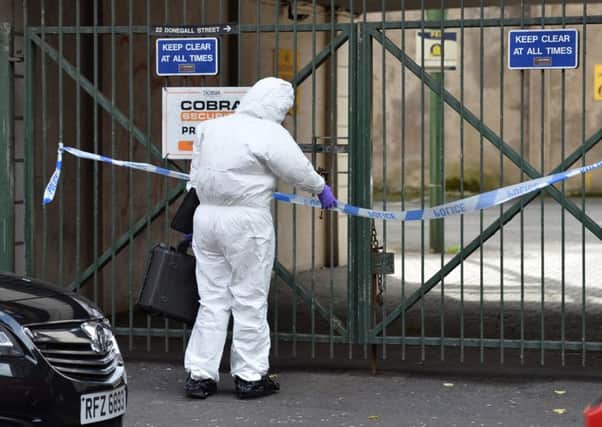 PACEMAKER BELFAST   22 /09/2016 Forensics and Police investigate  the death of  a 45-year-old man in the Donegall Street area of Belfast.  . Photo Colm Lenaghan/Pacemaker