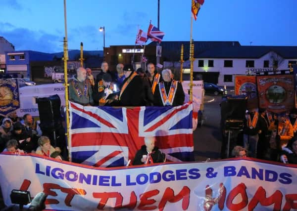 A mass colour party at Twaddell Avenue in north Belfast in 2014. Matt Mackey/Presseye.com