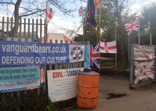 The protest camp at Twaddell Avenue in Belfast. Pic: Colm Lenaghan/Pacemaker