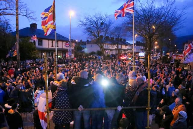 The 1000th day of protest parade held at Twaddell in north Belfast on April 07, 2016.  Photo by Kevin Scott / Presseye