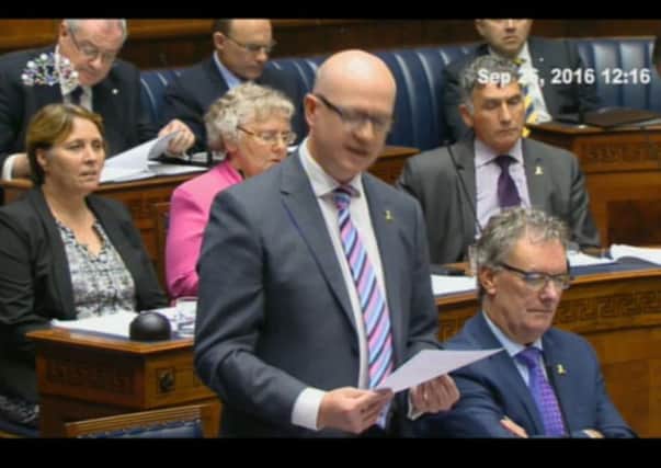 The UUP addressing the Nama motion in the Assembly chamber