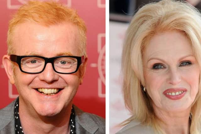 File photos of Chris Evans (left) and Joanna Lumley, who will be among the celebrities paying tribute to Sir Terry Wogan at a special event at Westminster Abbey today