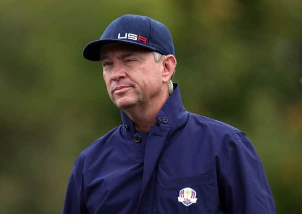 USA team captain Davis Love III during a practice session ahead of the 41st Ryder Cup at Hazeltine National Golf Club in Chaska