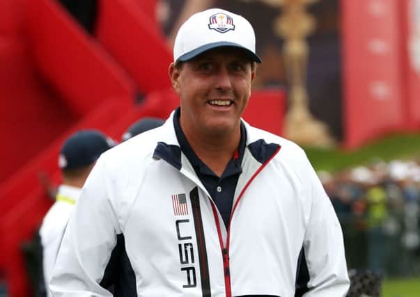 USA's Phil Mickelson during a practice session ahead of the 41st Ryder Cup at Hazeltine.