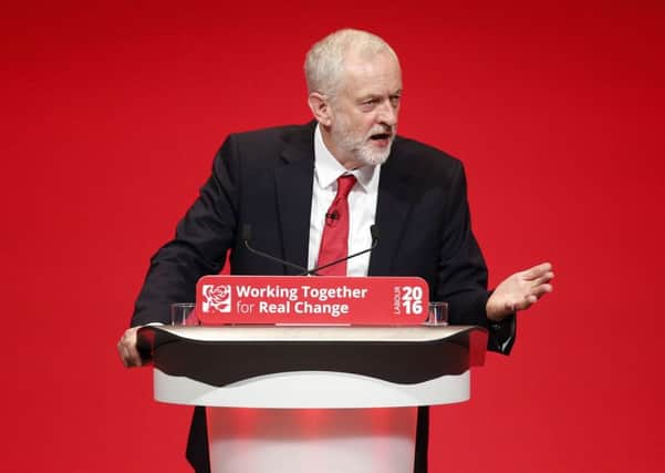 Jeremy Corbyn, at last week's conference above, delivers his keynote speech on the final day. Photo: Danny Lawson/PA Wire