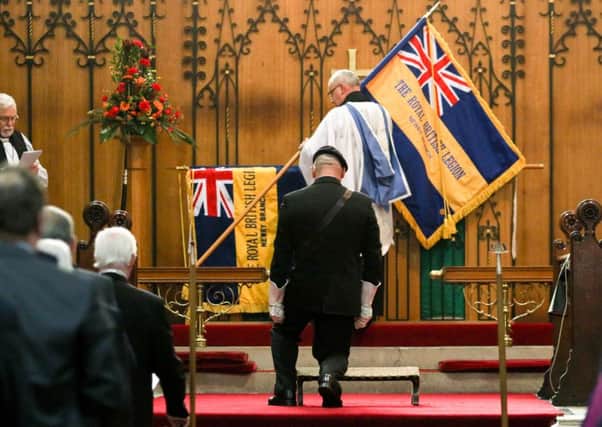 Philip Magowan Photography - Northern Ireland - 02nd October 2016

The Newry Branch of the Royal British Legion dedicate a new standard in St. Mary's Church, Newry.

Pictured: The new standard is dedicated.

Credit: Philip Magowan
Picture: Philip Magowan