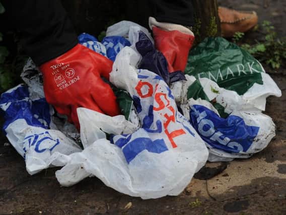 The 5p carrier bag levy is to be reviewed by next April.