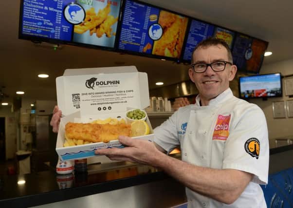 Malachy Mallon owner of the Dolphin Takeaway in Dungannon, County Tyrone was announced as the top fish and chip shop in Northern Ireland as part of the 2017 National Fish & Chip Awards, organised by Seafish.

 Picture Oliver McVeigh 
.