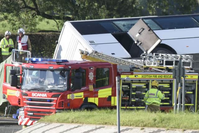 File photo dated 01/10/16 of the scene of a bus crash near Bowhouse Prison in Ayrshire, where Rangers fan Ryan Baird died at the weekend