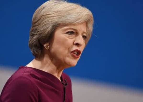 Prime Minister Theresa May makes her keynote address at the Conservative party conference at the ICC in Birmingham