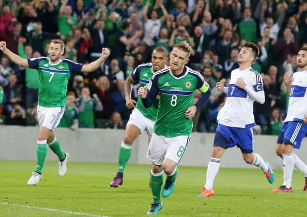 Steven Davis opened the scoring from the penalty spot for Northern Ireland against San Marino.