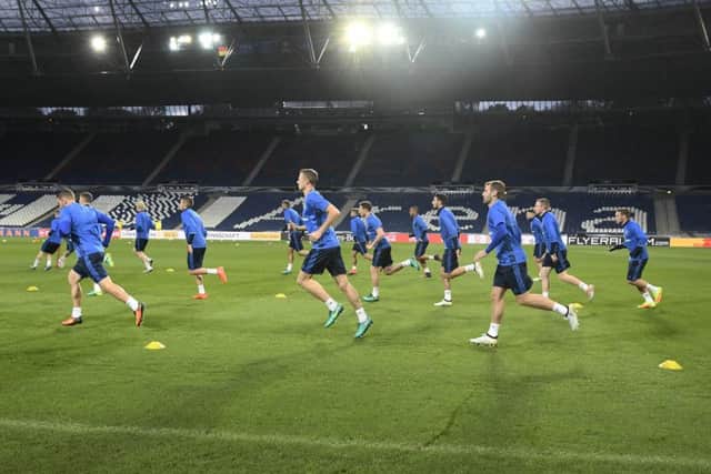 Northern Ireland  during training at the Hannover Arena in Hanover, ahead of Northern Ireland's World Cup Qualifier against Germany on Tuesday evening.