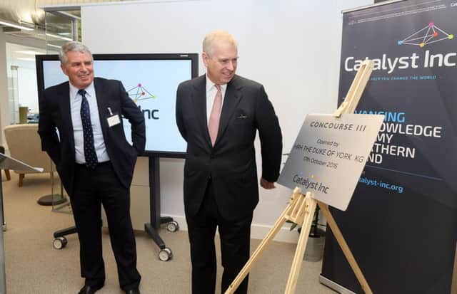 The Duke also visited Catalyst Inc as Patron and as pictured with chairman Dick Milliken, officially opened Concourse III, the latest development at the business development centre