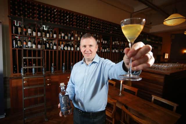 Joe McGirr with his Boatyard Gin, the fulfillment of a long held ambition