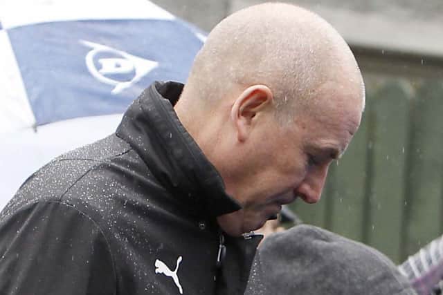 Rangers manager Mark Warburton was among the hundreds of mourners on Saturday