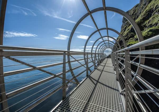 Due to a unique construction envisaged by the Victorians, The Gobbins allows visitors to take in stunning coastal views
