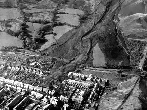 BBC aerial image of the aftermath of the landslide