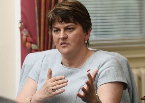 First Minister Arlene Foster speaking to the News Letter in Stormont Castle
