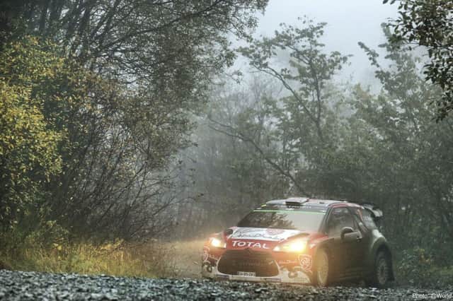 Kris Meeke continued to struggle with an unfavourable road position in his CitroÃ«n DS3 WRC. PHOTO :  @World