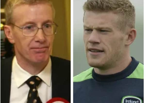 East Londonderry MP, Gregory Campbell (left) and Republic of Ireland international, James McClean.