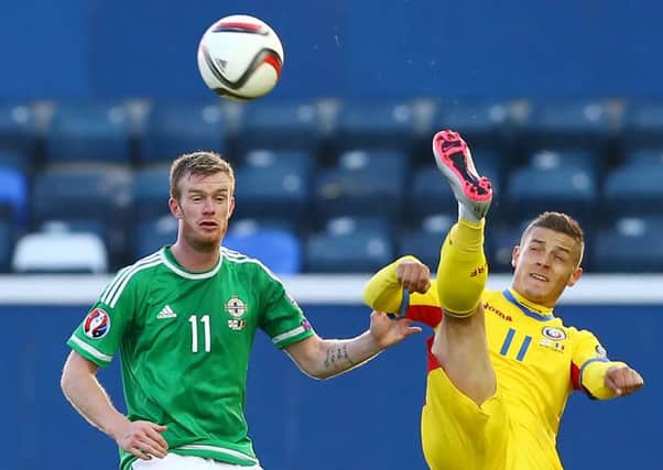 Chris Brunt on duty for Northern Ireland. Pic by PressEye Ltd.