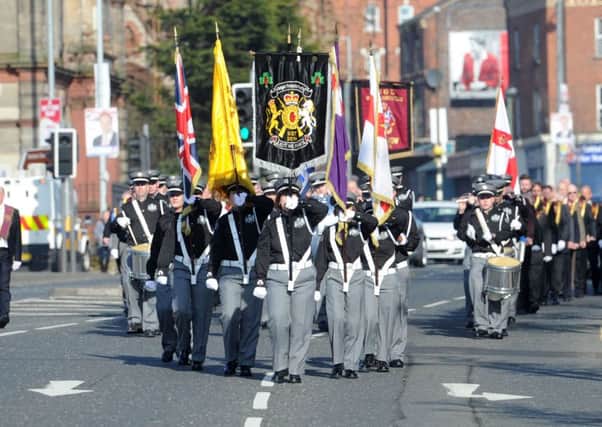 Four members of Bangor Protestant Boys band were fined Â£250 each for breaching the ban
