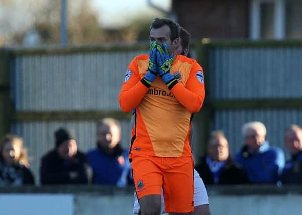 Roy Carroll reacts to his red card against Glenavon. Pic by PressEye Ltd.