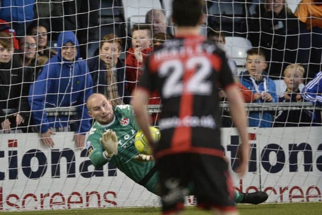 Crusaders' Sean ONeill saves a last minute penalty. 

Photograph by Stephen Hamilton/Presseye