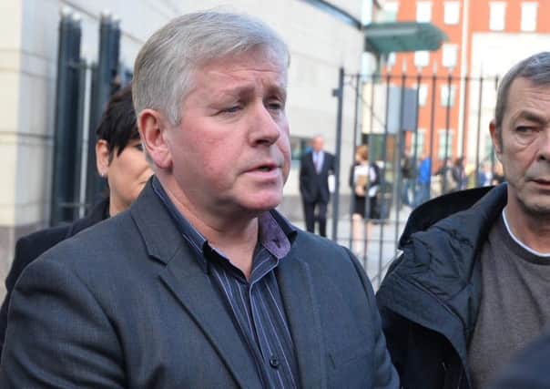 Michael Monaghan, son-in-law of UVF murder victim Sean McParland, outside court after Monday's hearing