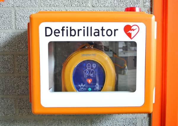 The defibrillator was removed from the shop on Monday.