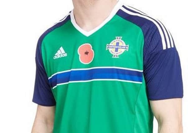 The Northern Ireland poppy shirt which was withdrawn from online sale by the IFA before being reinstated