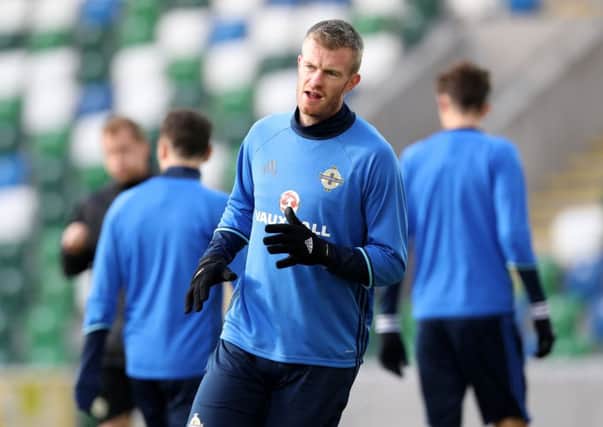Chris Brunt back in training and in contention to start after his spell on the sidelines. Pic: Presseye