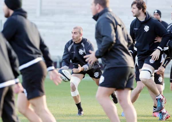 Ulster and South Africa's 
Ruan Pienaar and the Barbarians squad train at Kingspan Stadium, Belfast, ahead of their game against Fiji on Friday, November 11