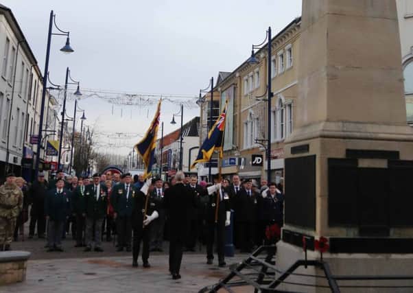 The Armistice Day service held in Coleraine town centre on Friday morning.