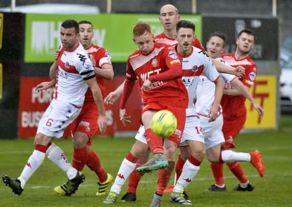Robert Garrett in action for Portadown during defeat by Crusaders. Pic by PressEye Ltd.