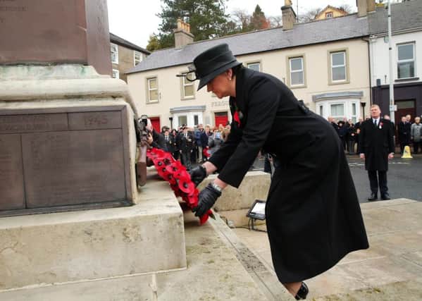 First Minister Arlene Foster pictured at the Cenotaph in Enniskillen. 

Photo by Kelvin Boyes / Press Eye.