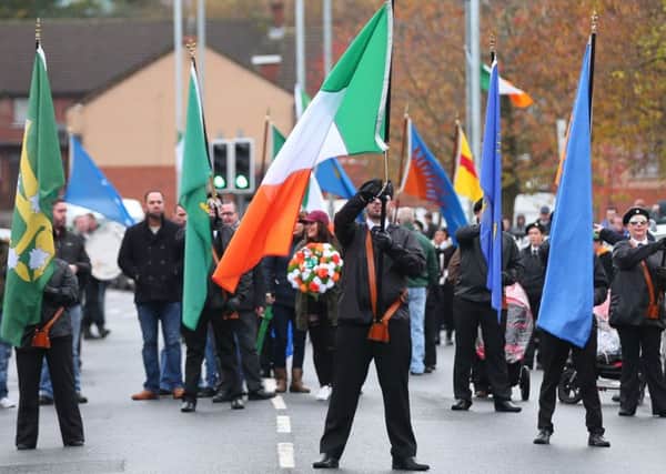 The march took place in west Belfast