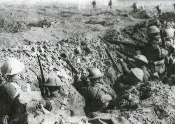 The infantry await order to attack in WWI