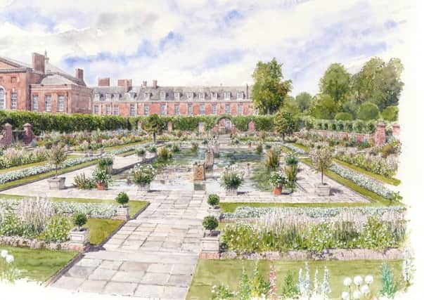 An artist's impression of the new White Garden at Kensington Palace