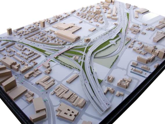 Image of the planned new York Street interchange. The large building in the centre of the picture is the Cityside retail and cinema development.